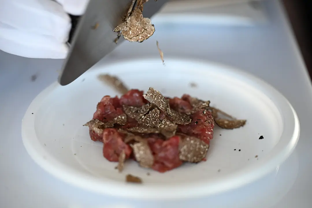 Lamellatura del Tartufo sulla tartare